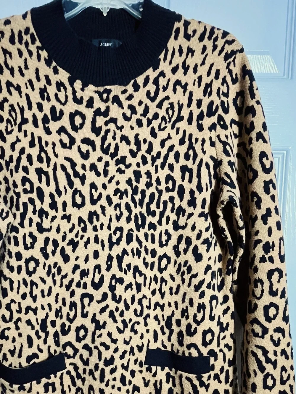 J. Crew Leopard-Print Longline Sweater Dress L